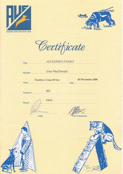 BH Certificate